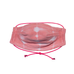 Hand Made 100% Cotton Bamboo tie dyed lightweight 5 layer Face Mask with adjustable strap in Fucshia.