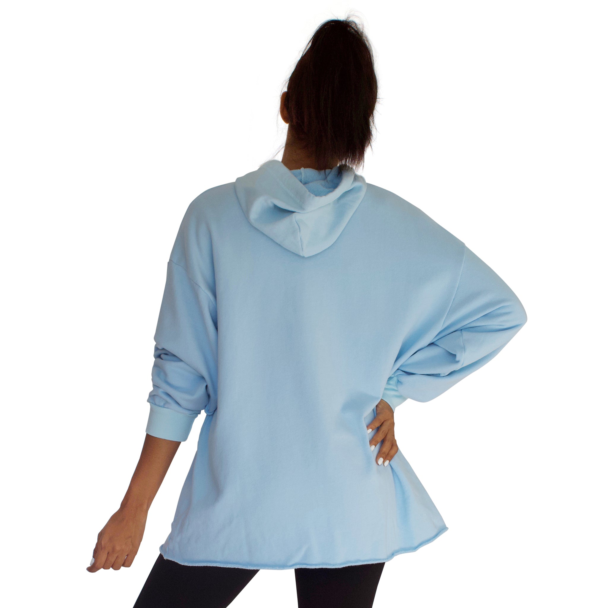 CC Beach Hoodie Pullover in Sky Blue back view