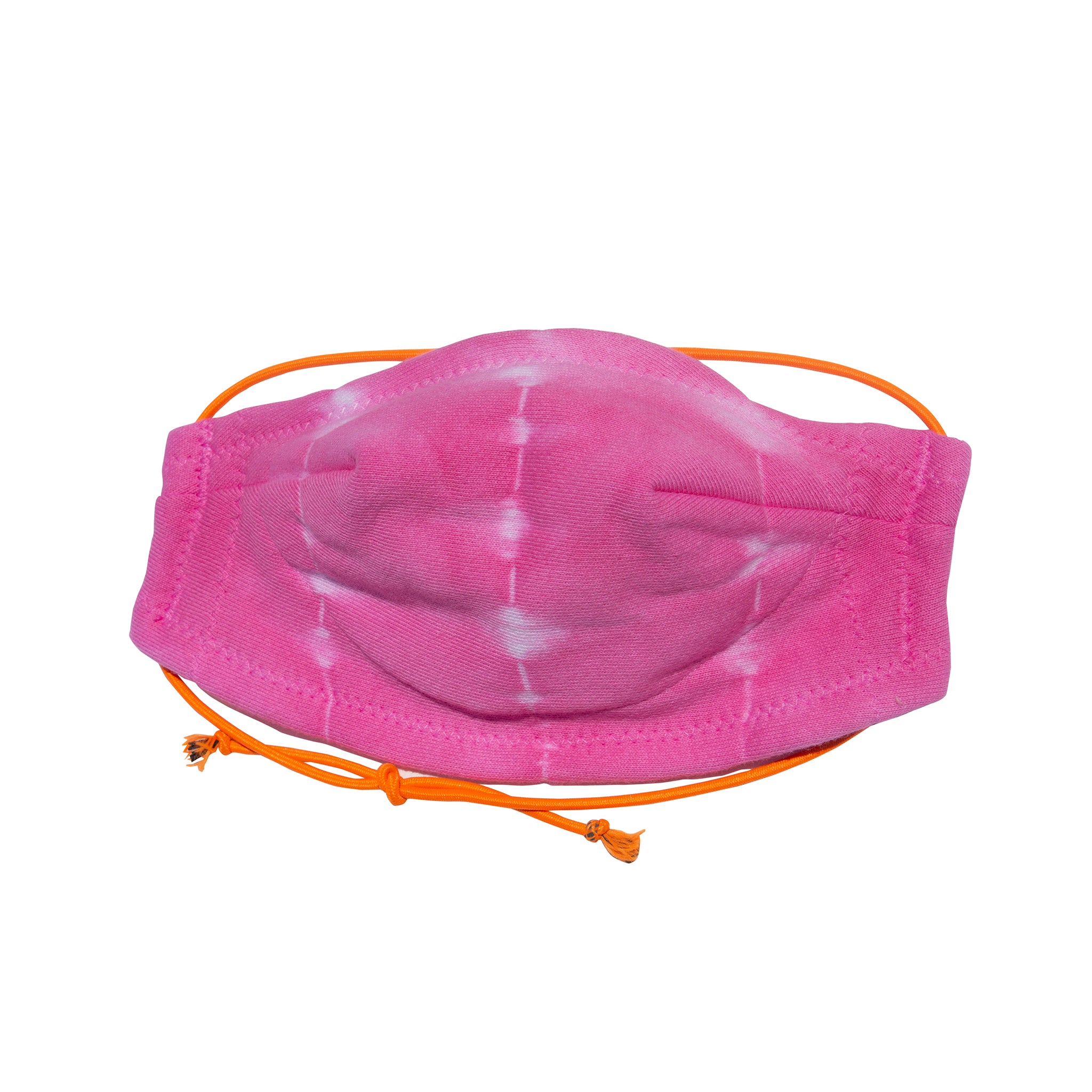 Hand Made 100% Cotton Bamboo tie dyed lightweight 5 layer Face Mask with adjustable strap in Fucshia.