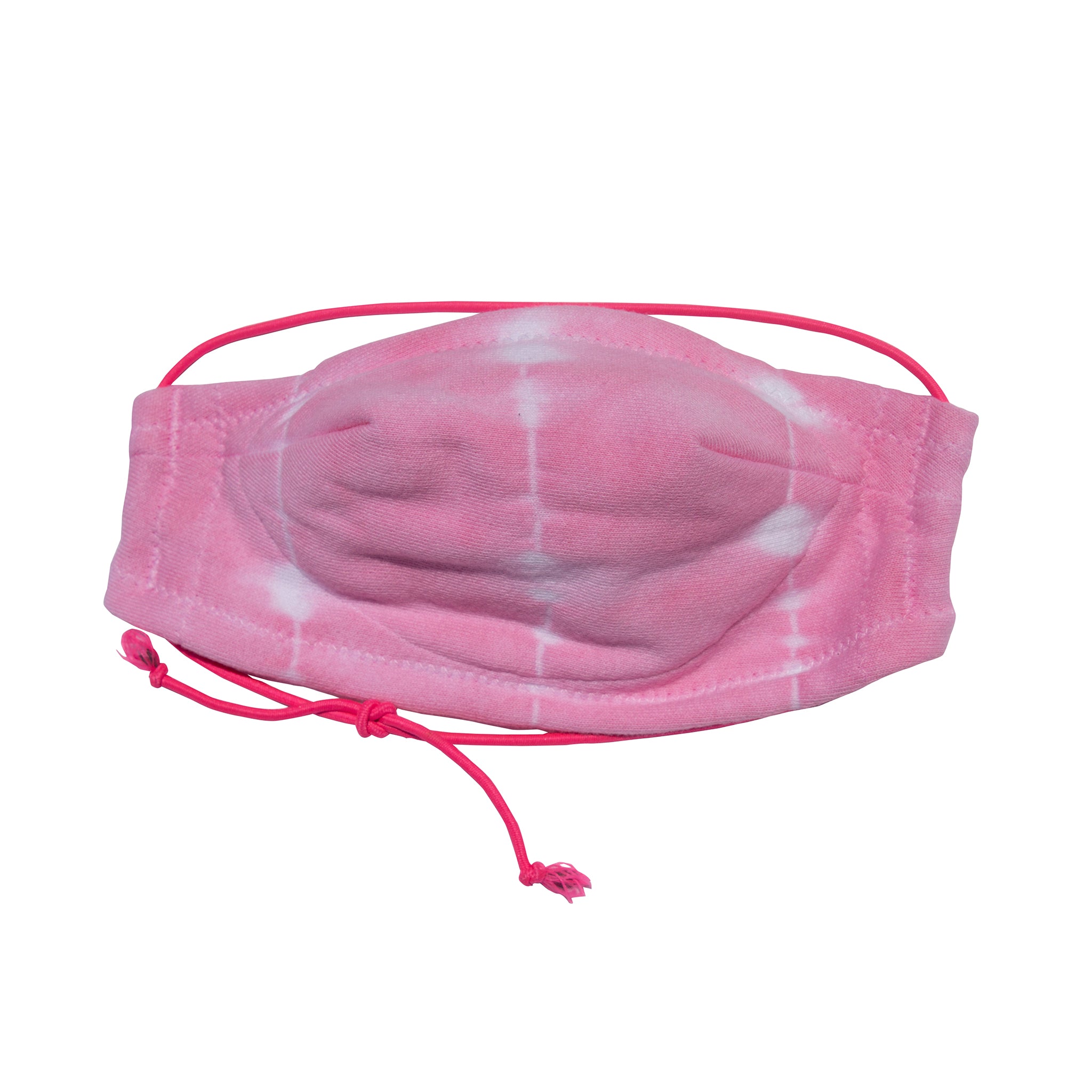Hand Made 100% Cotton Bamboo tie dyed lightweight 5 layer Face Mask with adjustable strap in Pink