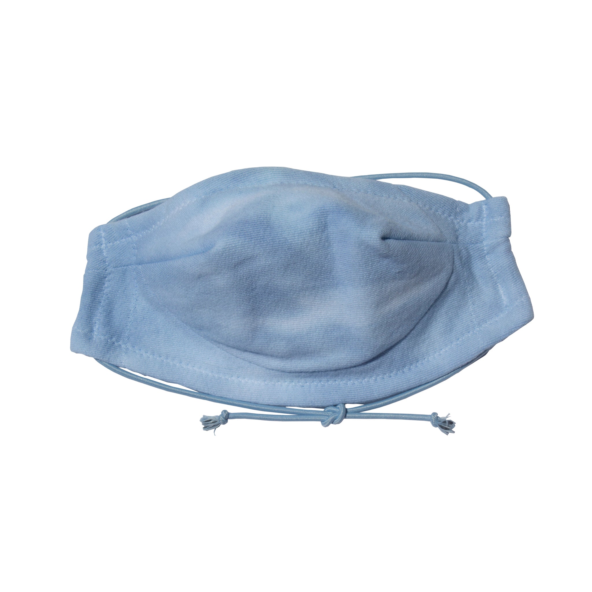 Safe and comfortable 100% cotton 5 layer Face Mask in Blue Cloud Wash. soft wire upper, no rough edges.