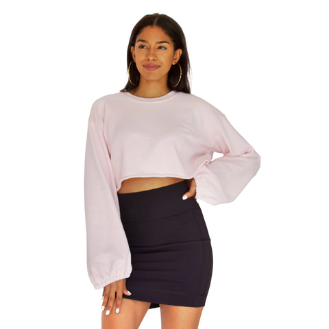 French Terry Slingshot Crop - Candy Pink